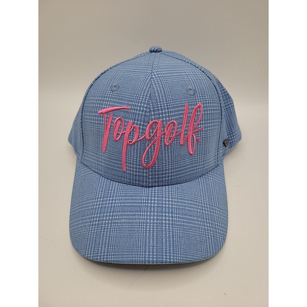 Top Golf Adjustable Women’s Baseball Hat NEW Blue Pink Plaid